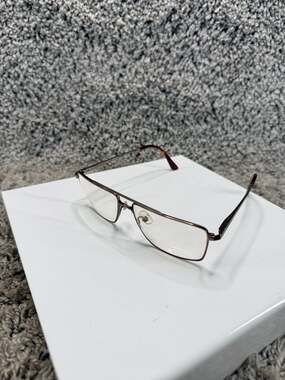 Hackett HEK1206 963 Brown Metal Rectangular Aviator Eyeglasses